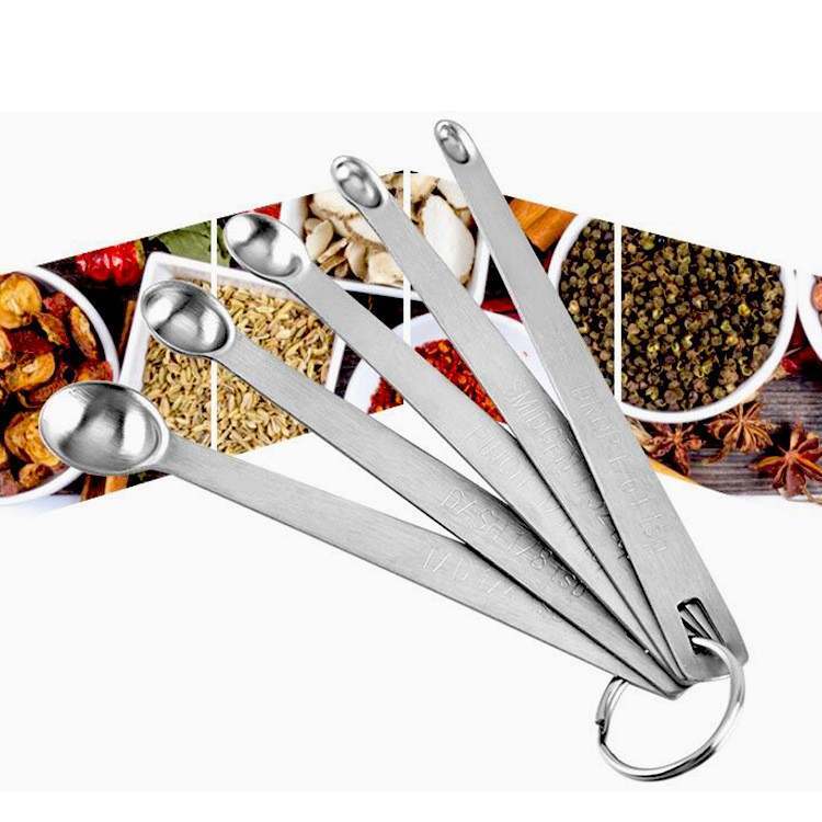 Stainless Steel 1/4, 1/8, Smidge, Tad, Dash & Pinch Measuring Spoon Set -  Cool