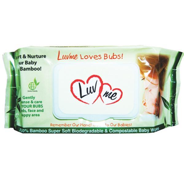 Luv Me Bamboo Biodegradable 80 wipes 