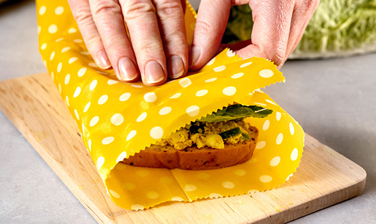 Reusable beeswax sandwich wrap