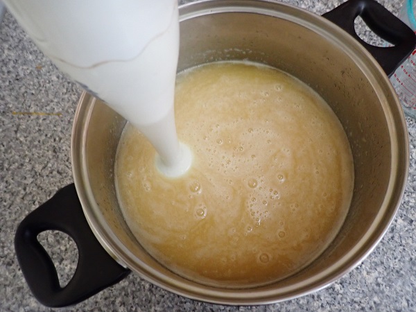 Mixing the soap