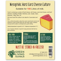Mesophilic Hard Curd Cheese Culture with Sterile Jars - 100 litres