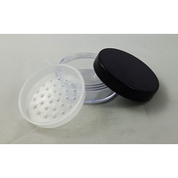 Powder Jar with Sifter and Black Lid for Cosmetics - 49 mm