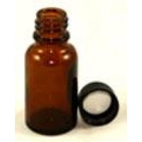 Amber Round Glass Bottle with Lid - 15 ml