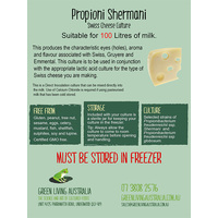 Propioni Shermanii Swiss Cheese Culture with Sterile Jar - 100 litres