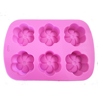 Soap Mould - Matching Flowers Pink 6 Cavity