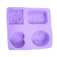 Soap Mould - 4 Mixed Shapes (Embossed)