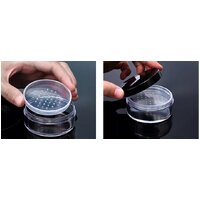 Powder Jar with Sifter and Black Lid for Cosmetics - 68 mm