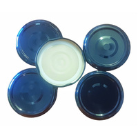 50 x 63 mm Twist Top Lids - Black - Pop Top Button