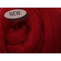 Corriedale Sliver - Cherry Red - 100 grams