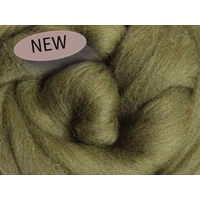 Corriedale Sliver - Olive Green- 100 grams