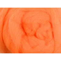 Merino Sliver / Fibre - Fluro Orange - 100 grams