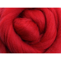 Merino Sliver / Fibre - Scarlet - 100 grams