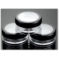 Powder Jar with Sifter and Black Lid for Cosmetics - 45 mm